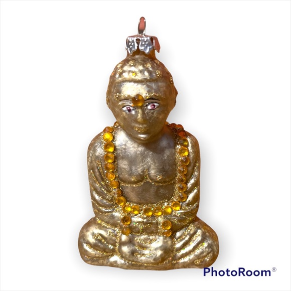 Thomas Glenn Gold Metallic Buddha Glass Christmas Ornament Classic Handmade - Picture 6 of 8